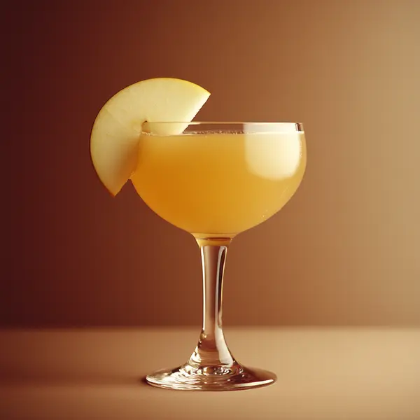 A photo of the Smoky Orchard Whisper cocktail containing Roger Groult 3 Year Reserve Pays D'Auge Calvados, Drambuie Liqueur, Ardbeg 10 Year Islay Single Malt Scotch, Pressed apple juice, Freshly squeezed lemon juice in a Coupe.
