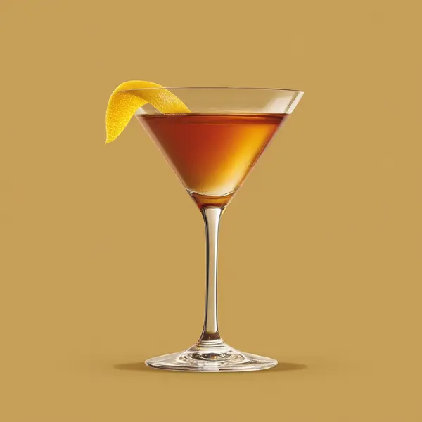 A photo of the Grinning Bourbon Twist cocktail containing Savage & Cooke Cask Finished Bourbon, Noilly Prat Dry Vermouth, Freshly squeezed lemon juice, Liber & Co. Real Grenadine, Angostura Orange Bitters in a Martini.