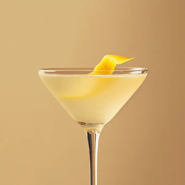 A photo of the Caledonian Squeeze cocktail containing Compass Box Great King Street Artist's Blend Scotch, Giffard Triple Sec, Freshly squeezed lemon juice, Chilled water (reduce if wet ice) in a Martini.