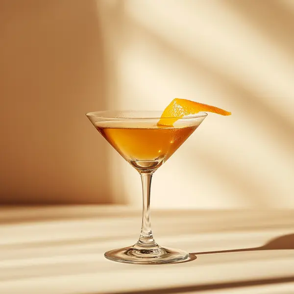 A photo of the Orange Whisper Martini cocktail containing Beefeater London Dry Gin, Noilly Prat Dry Vermouth, Grand Marnier in a Martini.
