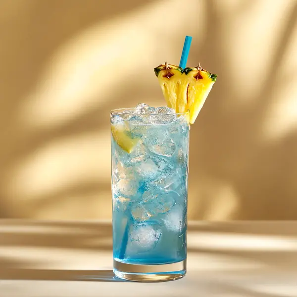 A photo of the Sapphire Twister cocktail containing Beefeater London Dry Gin, Galliano Autentico Liqueur, Lemon-lime soda, Giffard Blue Curaçao in a Collins.