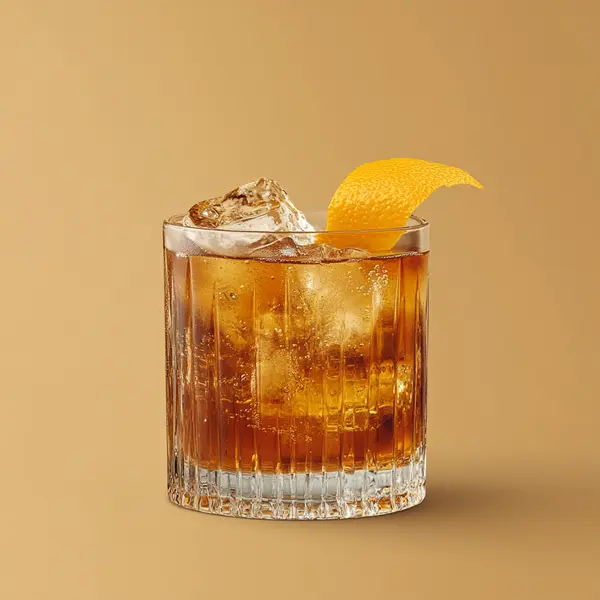 A photo of the Rumble Old Fashioned cocktail containing Savage & Cooke Cask Finished Bourbon, Appleton Estate 8 Year Old Reserve Rum, Graham's 10 Year Old Aged Tawny Port, Angostura Aromatic Bitters, Angostura Orange Bitters in a Old-Fashioned.