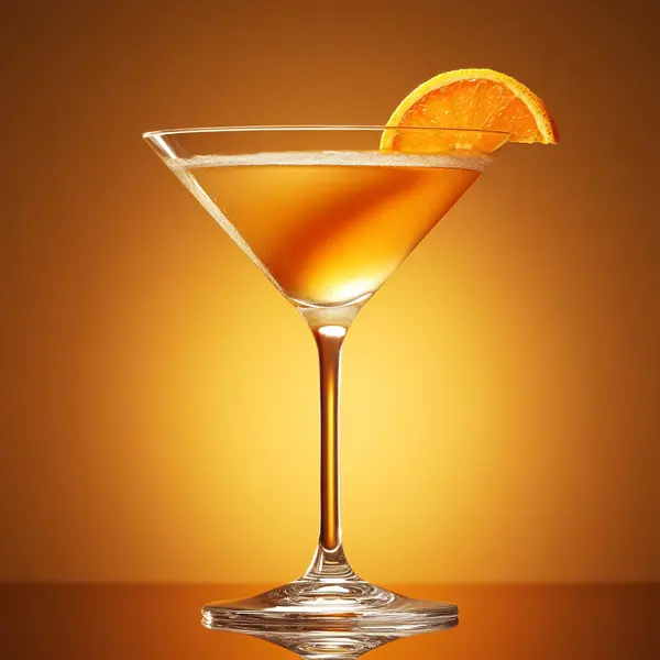 A photo of the Highland Zest Martini cocktail containing Compass Box Great King Street Artist's Blend Scotch, Drambuie Liqueur, Freshly squeezed orange juice in a Martini.