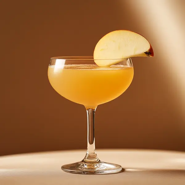 A photo of the Rum Spice Orchard cocktail containing Appleton Estate 8 Year Old Reserve Rum, St. Elizabeth Allspice Dram, Pressed apple juice, Angostura Aromatic Bitters, Salt in a Coupe.