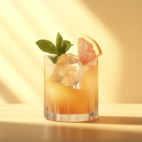 A photo of the Ginger Grapefruit Rye Fizz cocktail containing Willett Family Estate Bottled 4 Year Rye, Suze Aperitif, Martini & Rossi Rosso Sweet Vermouth, Freshly squeezed pink grapefruit juice, Tonic water, Ginger ale in a Collins.