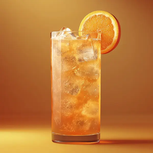 A photo of the Southern Sunrise Fizz cocktail containing Giffard Triple Sec, Southern Comfort, Freshly squeezed orange juice, Ginger ale in a Collins.