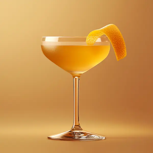A photo of the Elderflower Frontier cocktail containing Willett Family Estate Bottled 4 Year Rye, St-Germain Elderflower Liqueur, Freshly squeezed orange juice, Angostura Orange Bitters in a Martini.