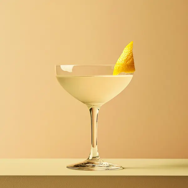 A photo of the Strega Whisperer cocktail containing Beefeater London Dry Gin, Strega Liquore in a Nick & Nora.