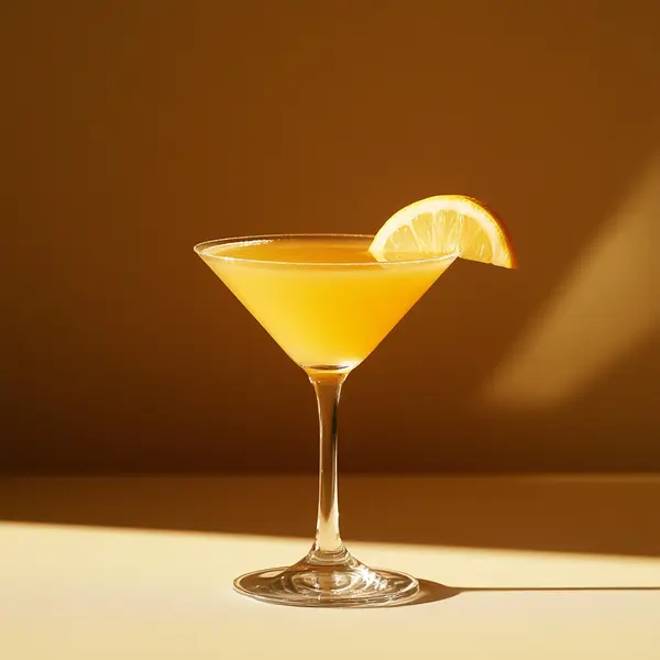 A photo of the Meadow Apple Martini cocktail containing Runny honey, Zubrowka Bison Grass Vodka, Pressed apple juice, Freshly squeezed lemon juice in a Martini.