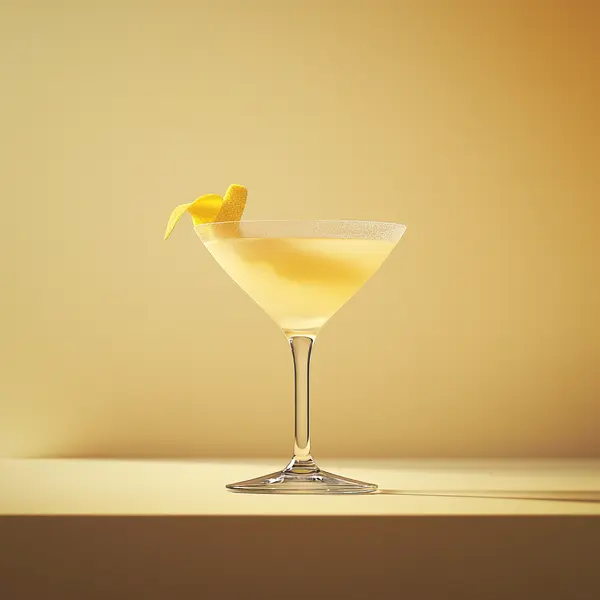 A photo of the Elderflower Orchard Martini cocktail containing Beefeater London Dry Gin, St-Germain Elderflower Liqueur, Giffard Abricot Du Roussillon, Pressed apple juice, Freshly squeezed lemon juice in a Martini.