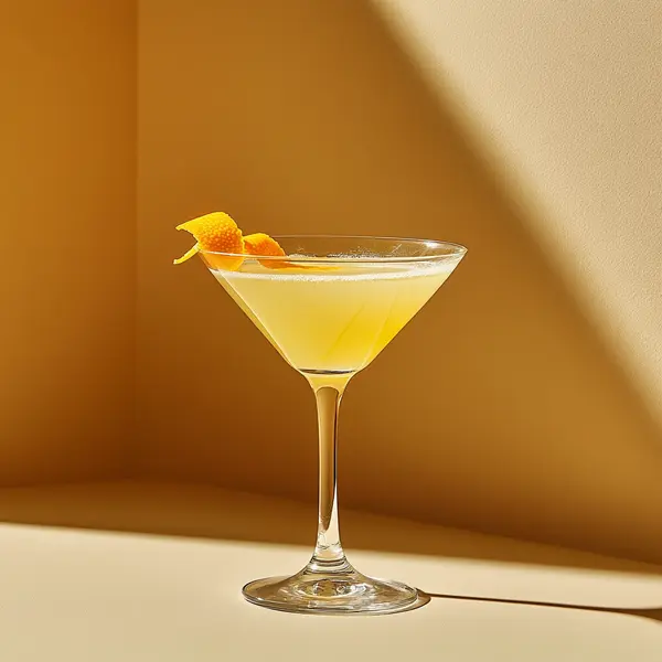 A photo of the Golden Herb Martini cocktail containing Beefeater London Dry Gin, Noilly Prat Dry Vermouth, Chartreuse Yellow, Angostura Orange Bitters, Chilled water (reduce if wet ice) in a Martini.