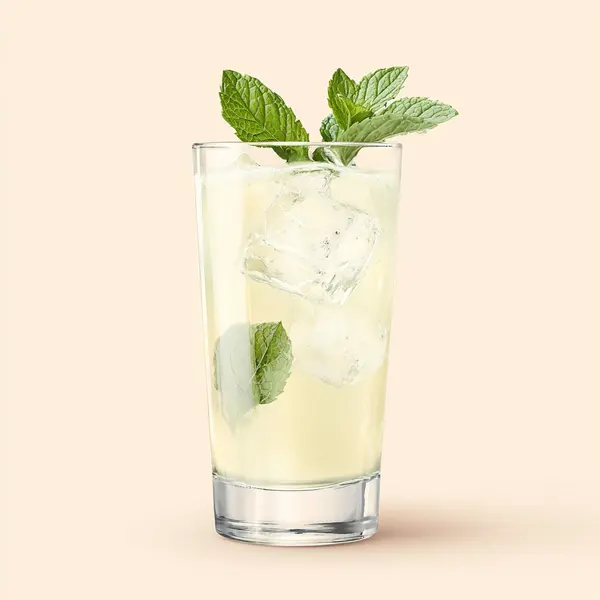 A photo of the Lychee Lagoon Cooler cocktail containing Mint leaves, Ketel One Vodka, Giffard Lichi-Li Liqueur, Freshly squeezed lemon juice, Club soda in a Collins.
