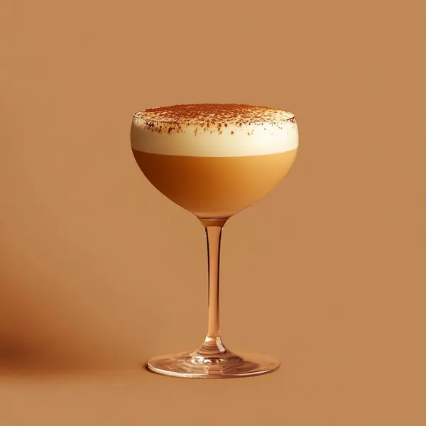 A photo of the Mocha Masquerade cocktail containing Hennessy V.S. Cognac, Mr Black Cold Brew Coffee Liqueur, Giffard Crème de Cacao Liqueur, Single cream / half-and-half, Egg yolk, Mascarpone cheese in a Martini.