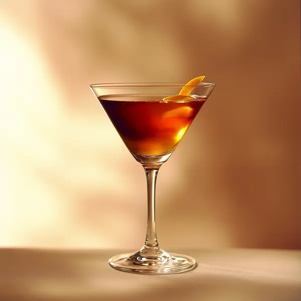 A photo of the Absinthe Romance cocktail containing Compass Box Great King Street Artist's Blend Scotch, Pernod Absinthe, Giffard Crème de Violette Liqueur, Martini & Rossi Rosso Sweet Vermouth, Chilled water (reduce if wet ice), Angostura Orange Bitters in a Martini.