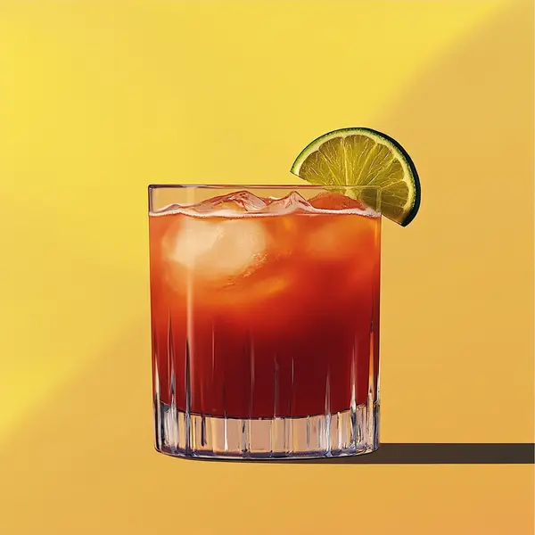 A photo of the Sunset Snapper cocktail containing Milagro Reposado Tequila, Tomato juice, Freshly squeezed orange juice, Freshly squeezed lime juice, Liber & Co. Real Grenadine, Hot pepper sauce, Salt, Black pepper in a Old-Fashioned.
