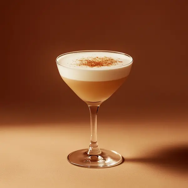 A photo of the Sugarplum Martini cocktail containing Ketel One Vodka, Giffard Triple Sec, Marie Brizard Crème de Cacao White, Single cream / half-and-half, Milk, Liber & Co. Real Grenadine in a Martini.