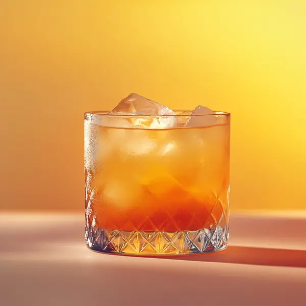 A photo of the Peachy Green Fairy cocktail containing Pernod Absinthe, Rothman & Winter Orchard Peach Liqueur, Liber & Co. Real Grenadine, Lemon-lime soda in a Old-Fashioned.