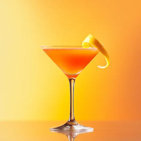 A photo of the Southern Scarlet Martini cocktail containing Savage & Cooke Cask Finished Bourbon, Giffard Triple Sec, Liber & Co. Real Grenadine, Freshly squeezed lemon juice in a Martini.