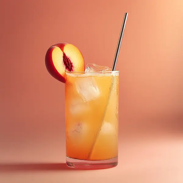 A photo of the Southern Fizz Bliss cocktail containing Peach purée, Savage & Cooke Cask Finished Bourbon, Grand Marnier, Club soda in a Collins.