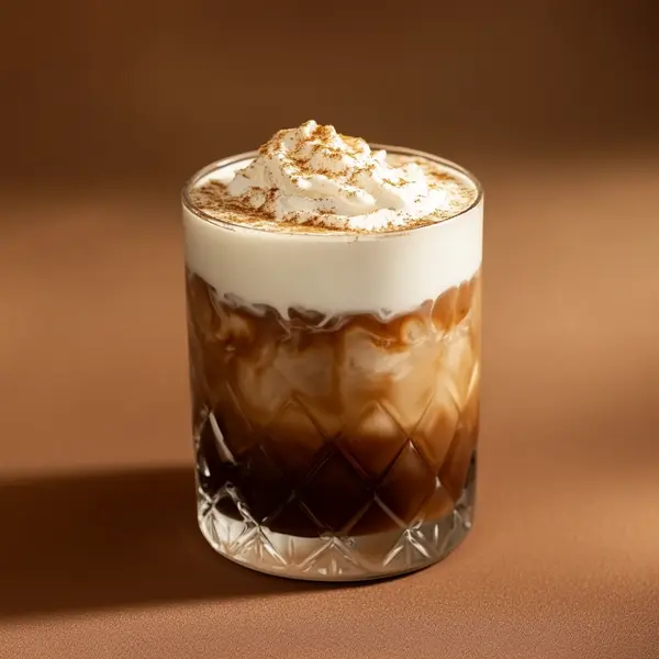 A photo of the Velvet Brew Martini cocktail containing Ketel One Vodka, Mr Black Cold Brew Coffee Liqueur, Single cream / half-and-half in a Old-Fashioned.
