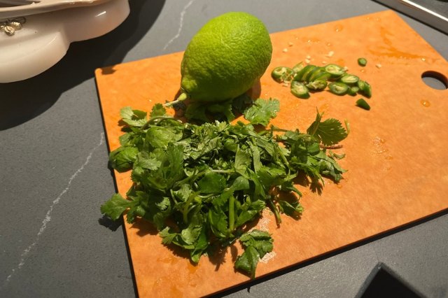 Image of Add the sliced jalapeno and cilantro. Add the juice from...