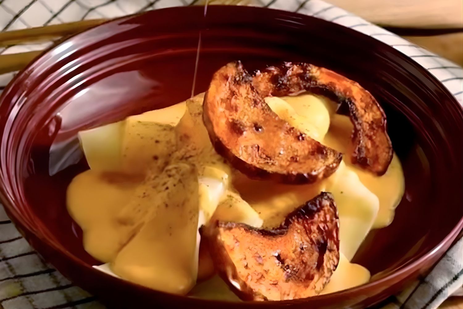 Pâtes à la courge rôtie et crème de parmesan