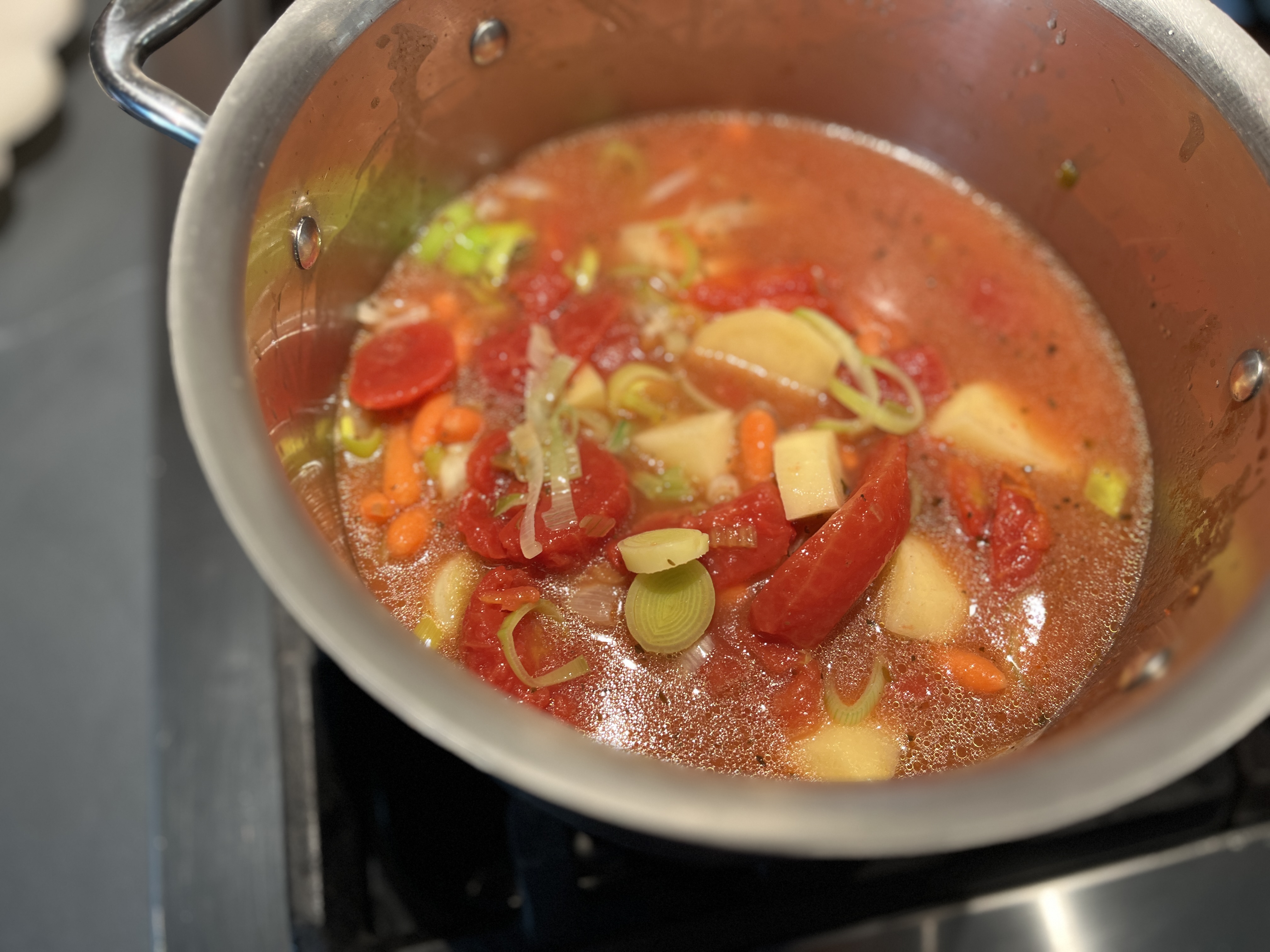 Image of Bring liquid to a boil and cover the pot slightly....