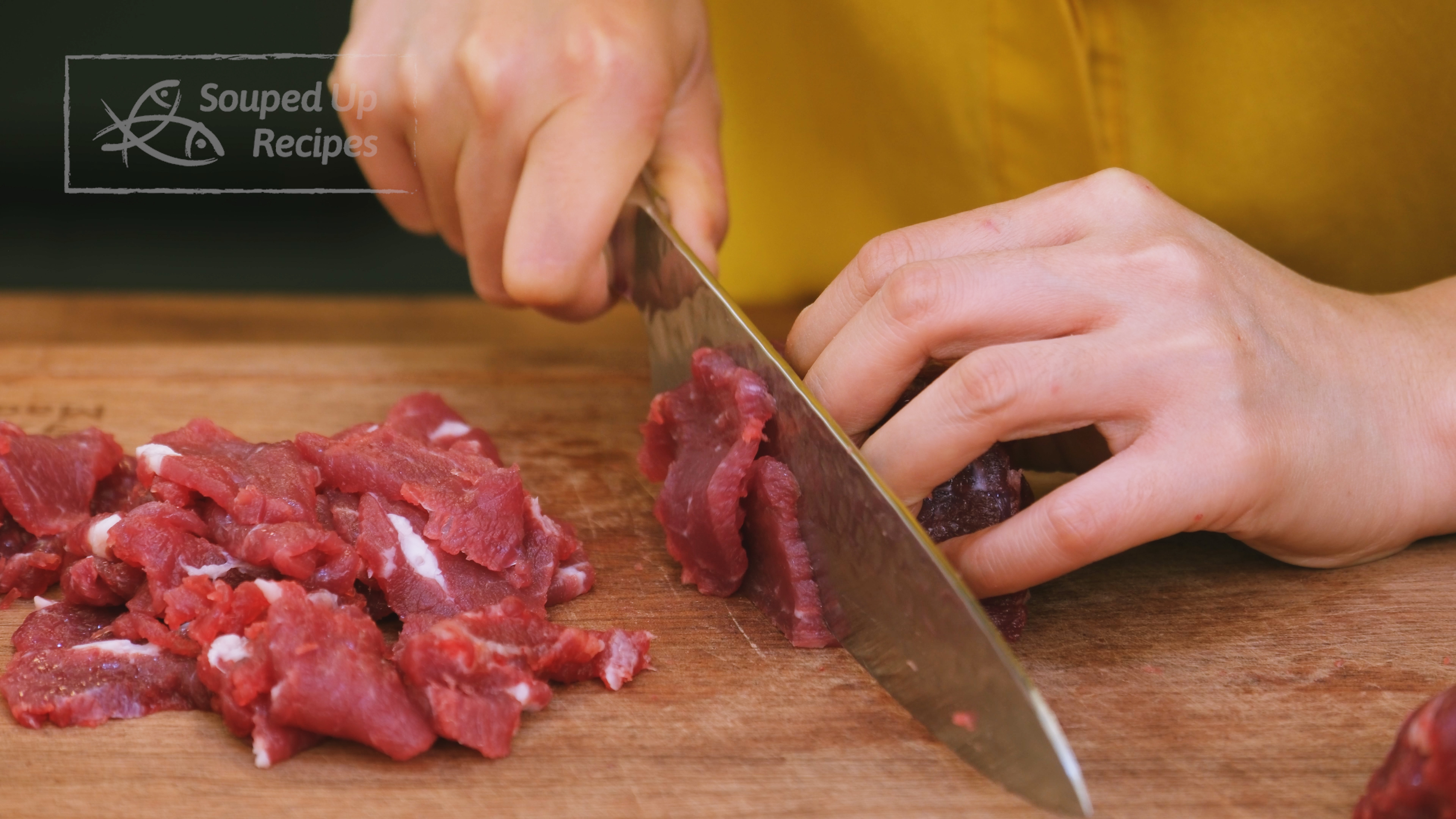 Image of Cut the beef into a few big chunks. Then slice...