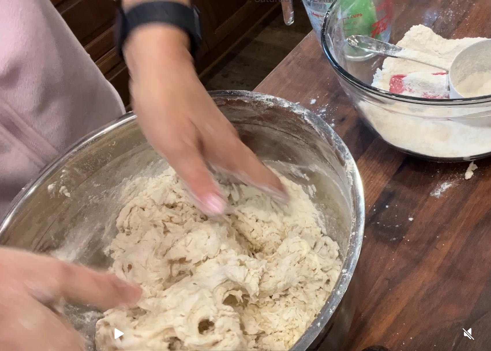 Image of Add 6 cups flour to a large mixing bowl. Add...