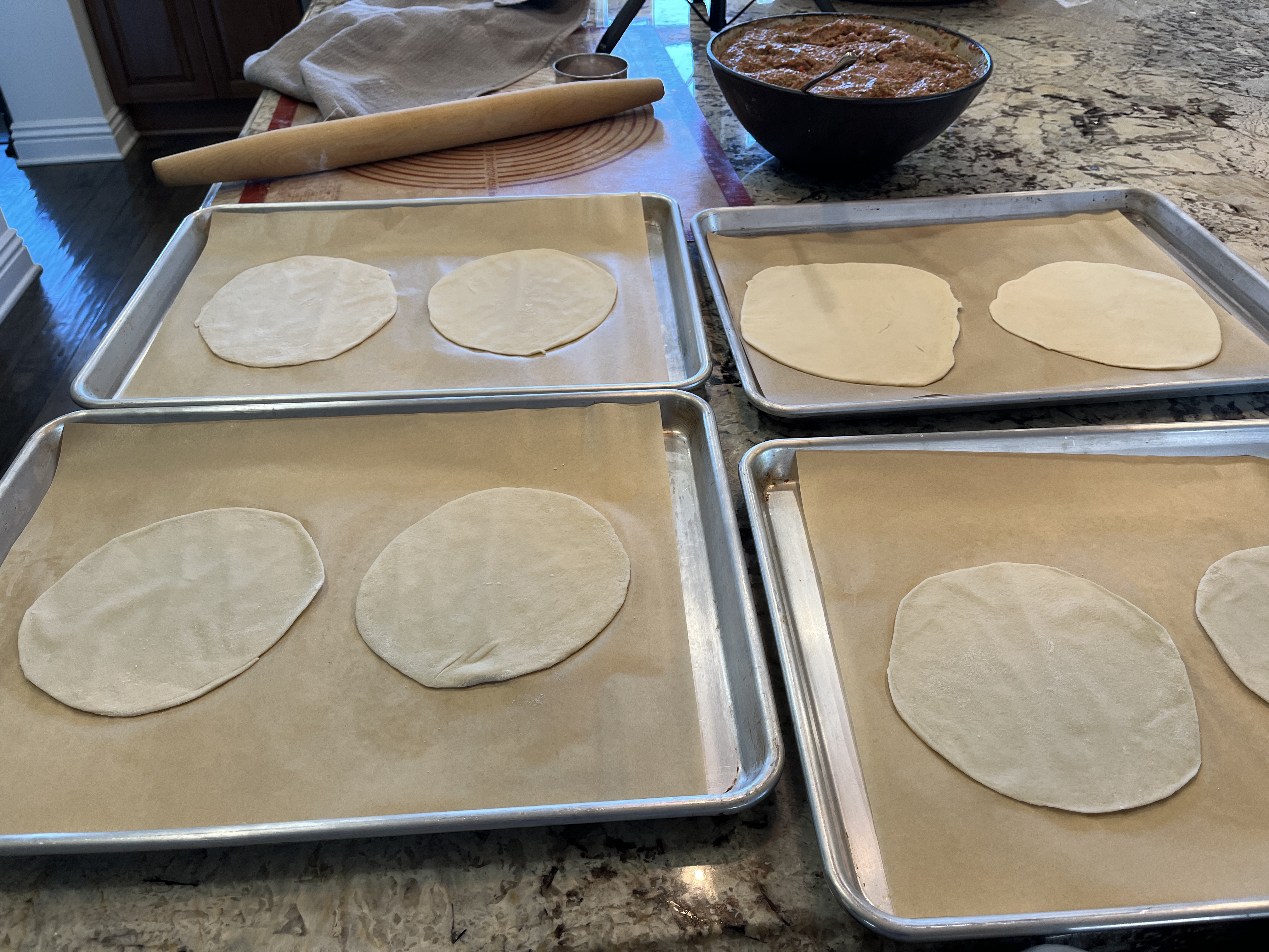 Image of Rolled dough should be placed on a cookie sheet before...