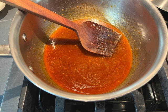 Image of To the pan add your stock and soy sauce and...