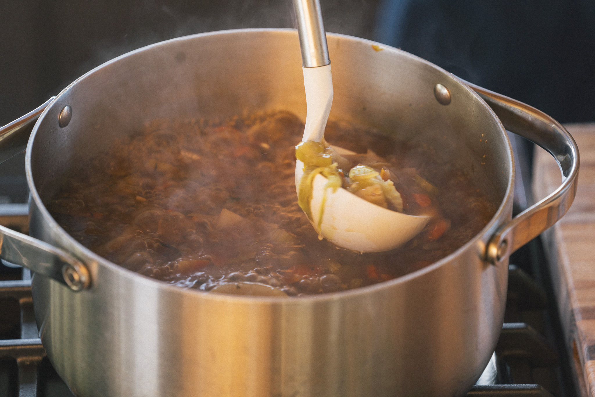 Image of Simmer gently until vegetables are just tender, about 10–12 minutes.