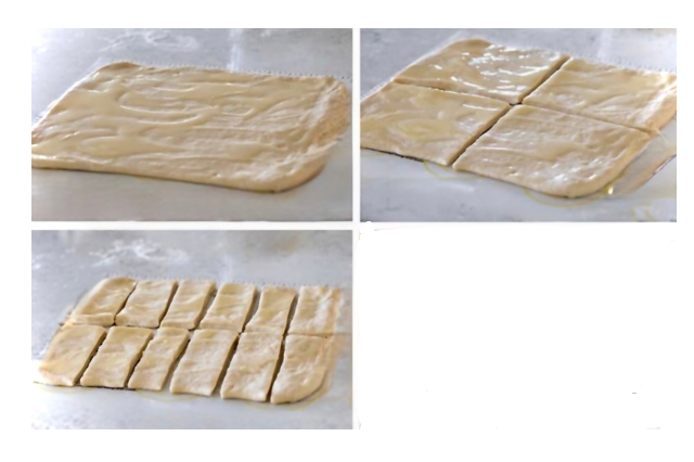 Image of Divide dough into two equal portions. Roll each portion into...