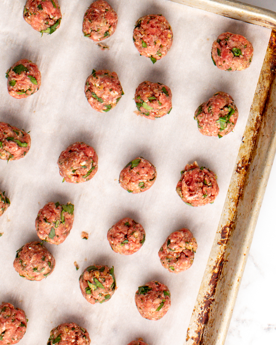 Image of Prepare the meatballs - Mix gently beef, egg, breadcrumbs, ¼...