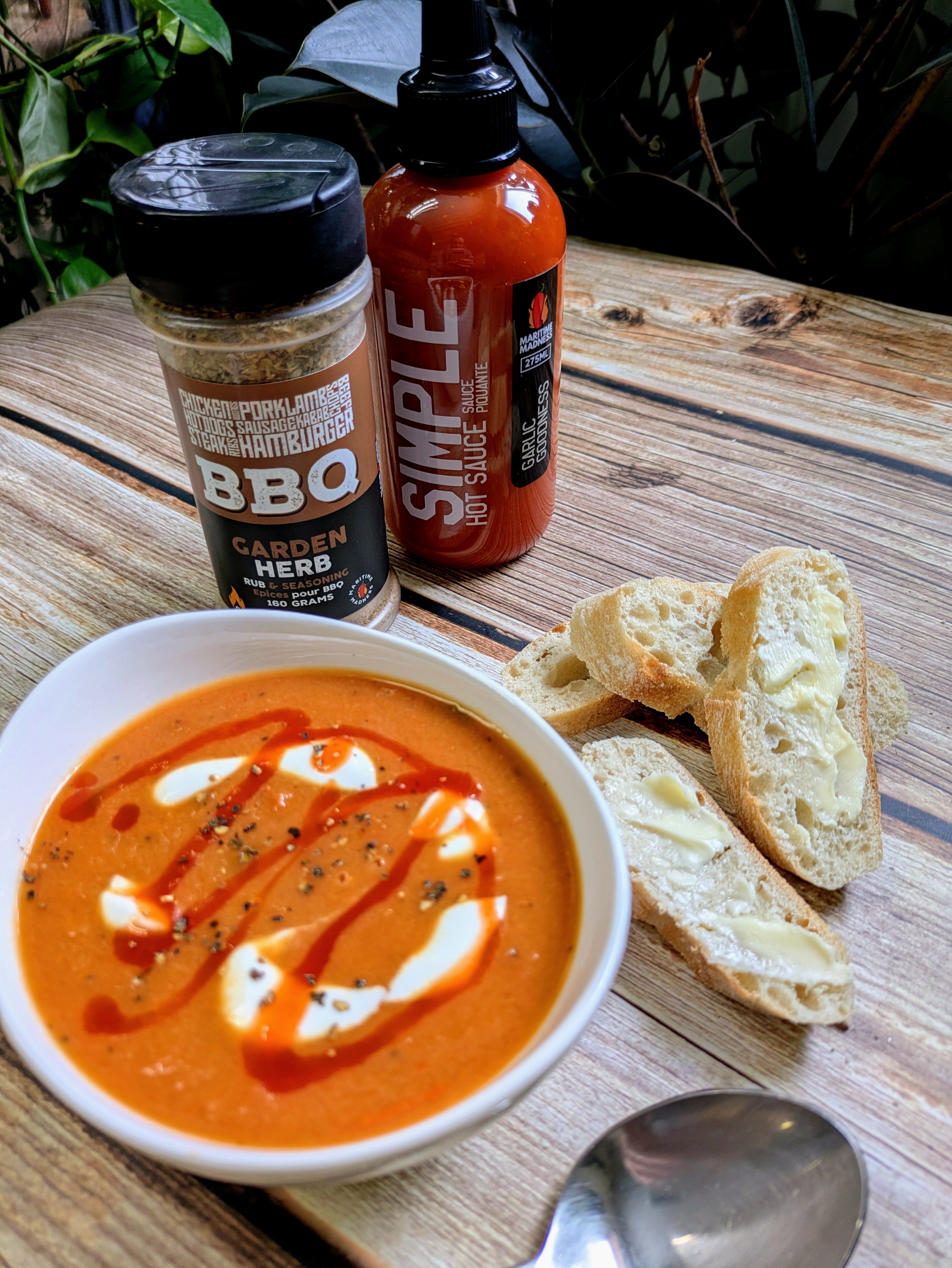 Image of Serve topped with fresh parsley and a drizzle of Sour...