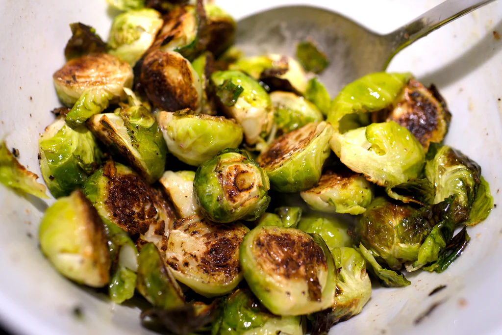 Roasted Brussels Sprouts with Warm Butter & Vinegar Dressing