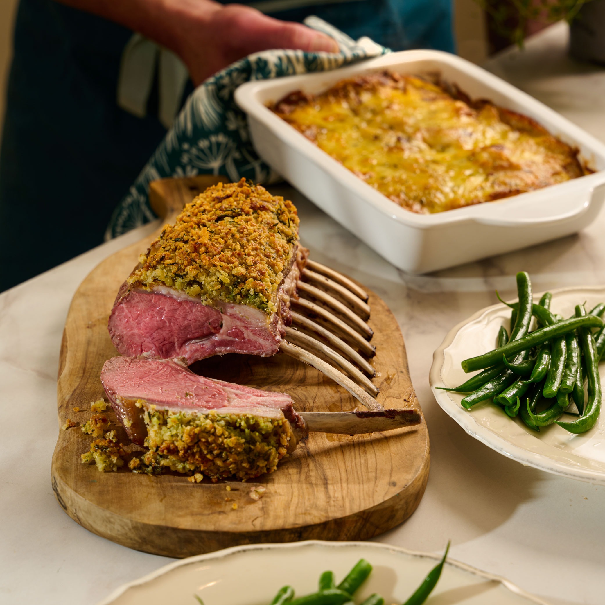 Parmesan, Herb & Dijon Crusted Rack of Lamb