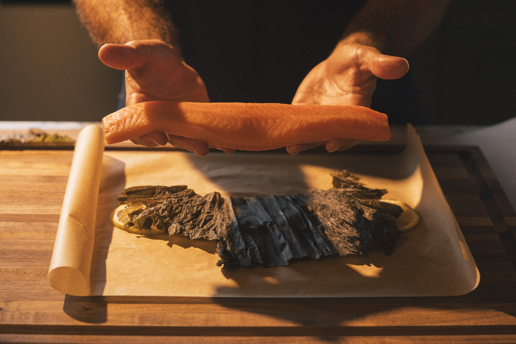 Image of Add the steelhead:Set the steelhead fillet on top of the...