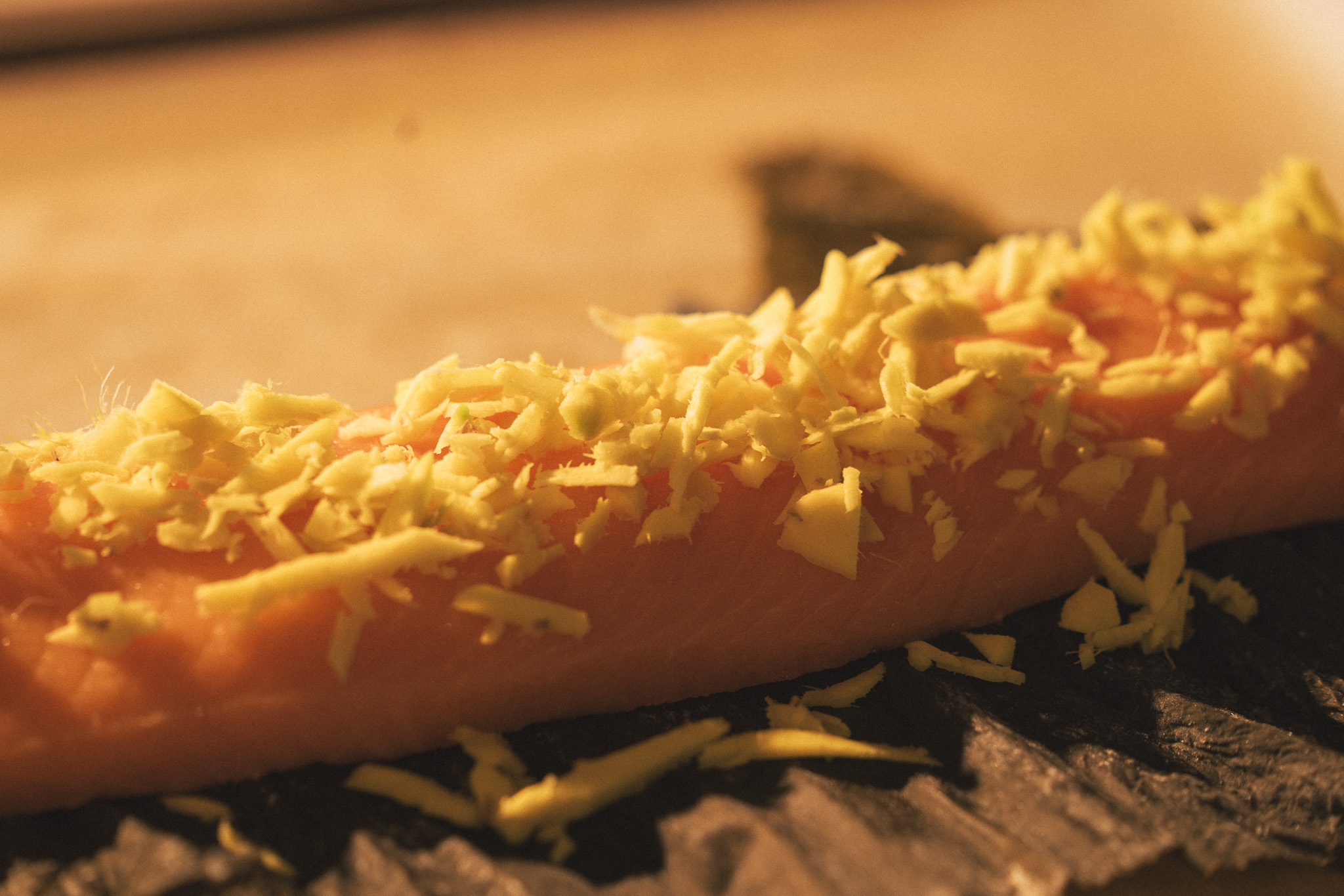 Image of Season and finish:Sprinkle chopped ginger evenly over the fish and...