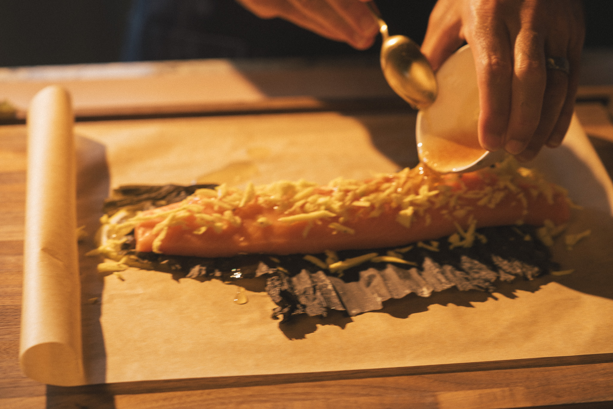 Image of Spread a thin layer of seaweed ghee over the top...