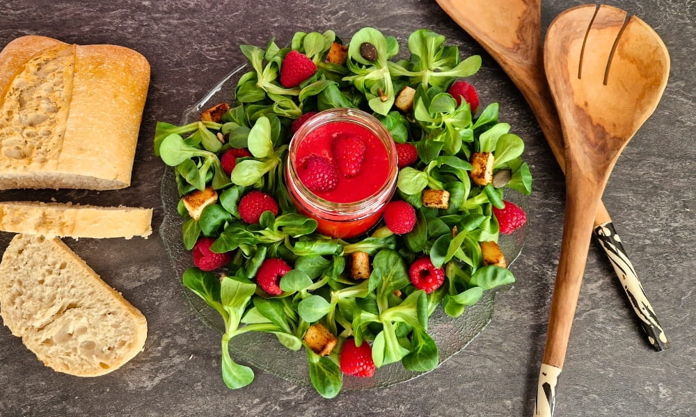 Dressing für Feldsalat: Fruchtiges Himbeerdressing 