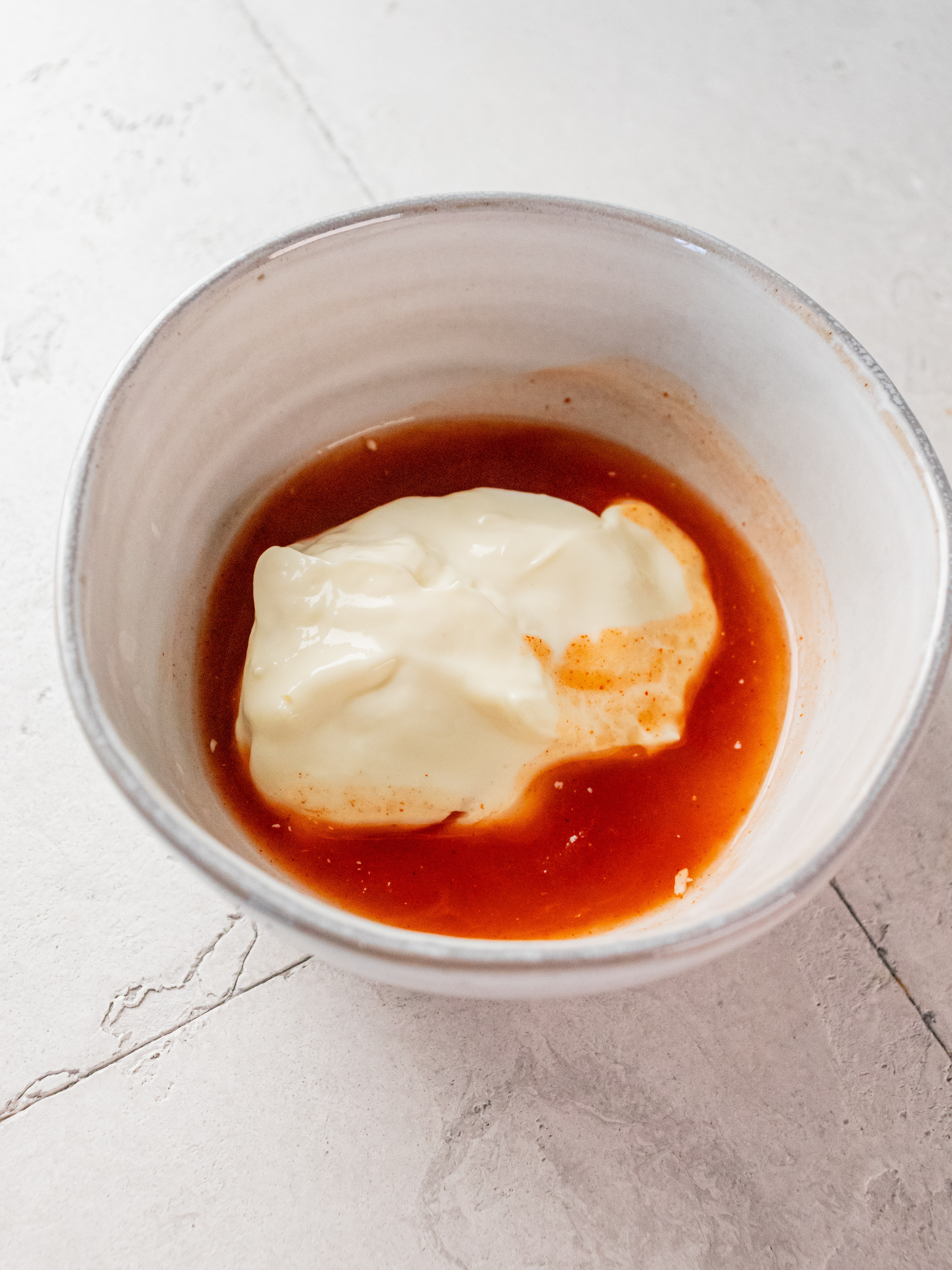 Image of Mix mayonnaise, hot sauce, and lime juice. Chill until ready...