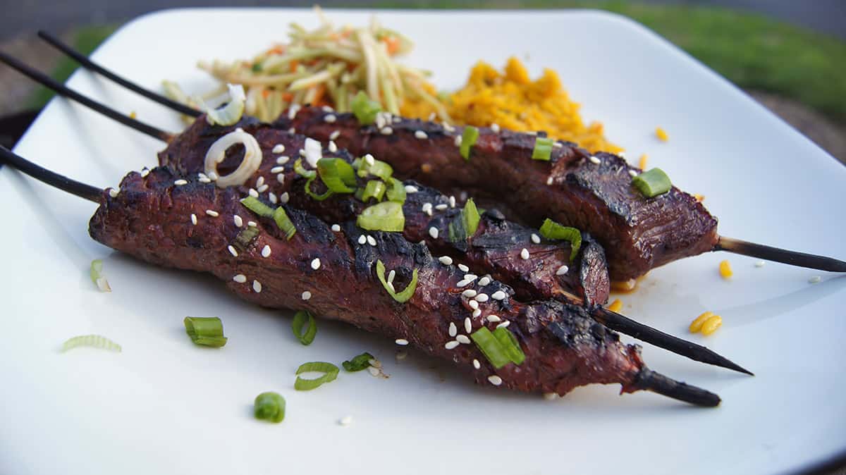 Asian Flank Steak Skewers Recipe