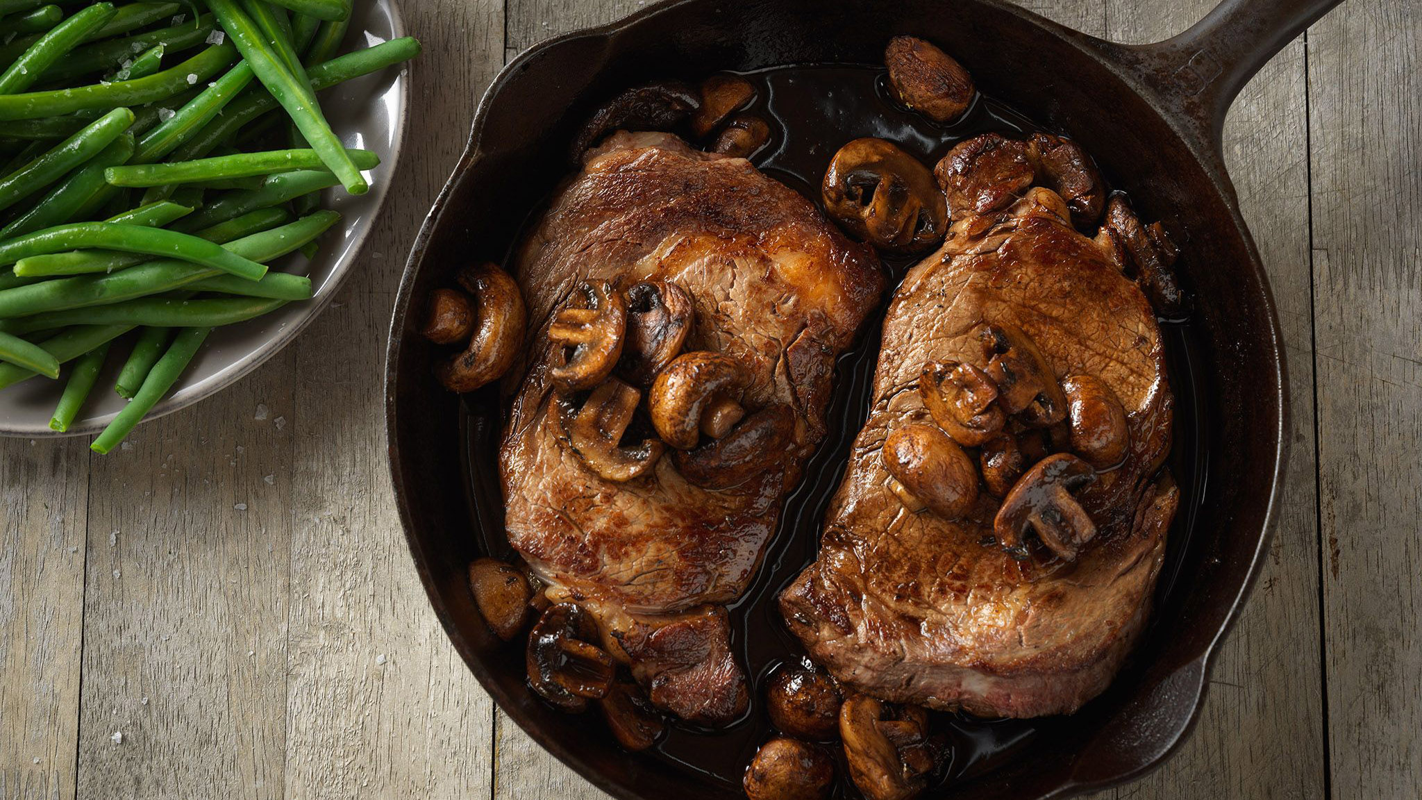 Ribeye Steaks with Balsamic Mushroom Sauce