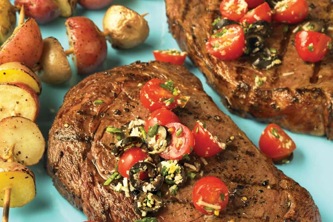 Ribeye Steaks with Fresh Tomato Tapenade
