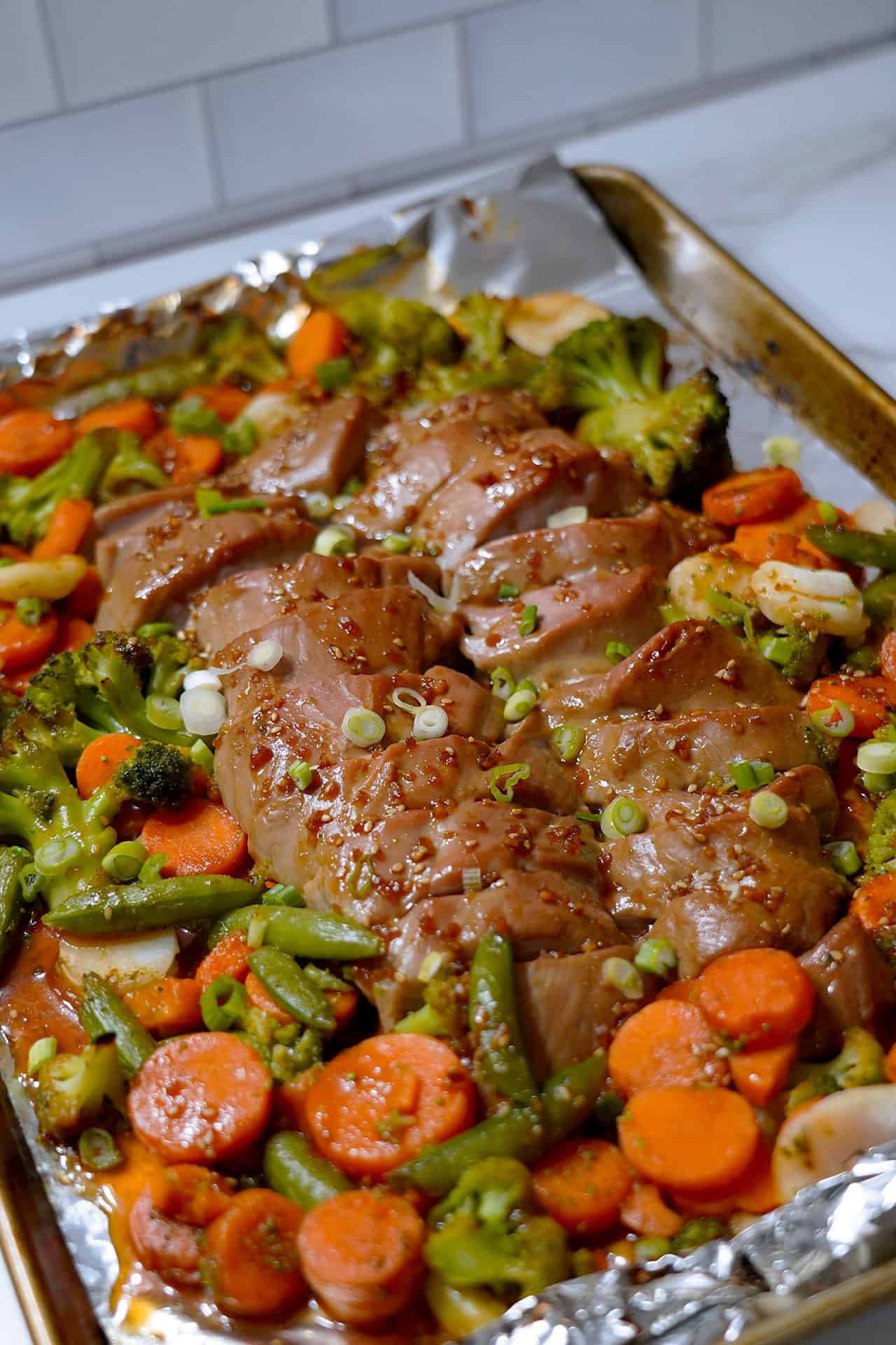 Sheet Pan Teriyaki Pork Tenderloin and Vegetables