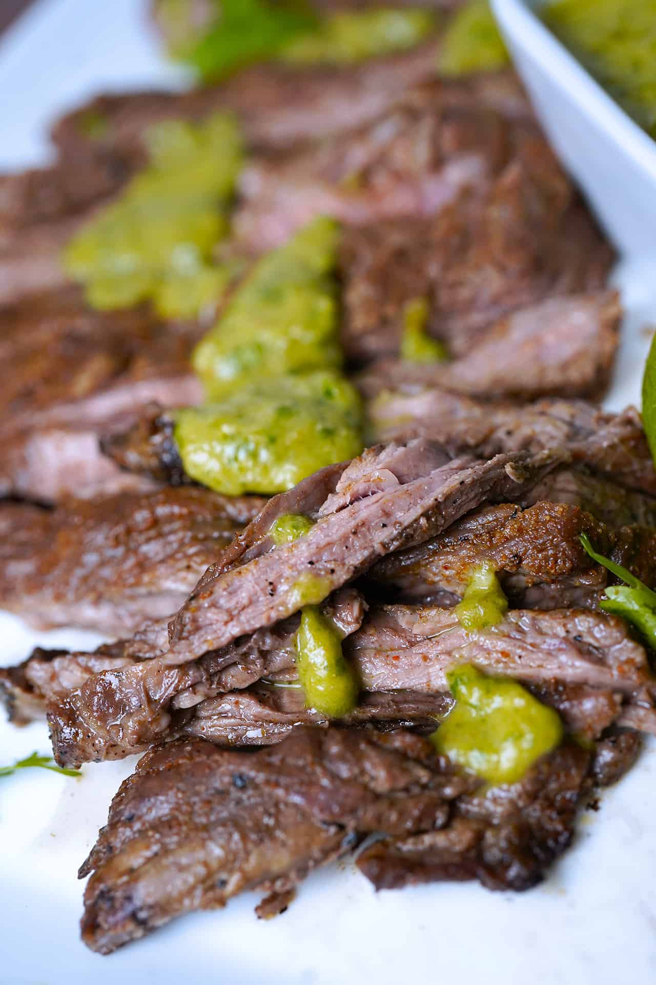 Skirt Steak with Hatch Chile Sauce