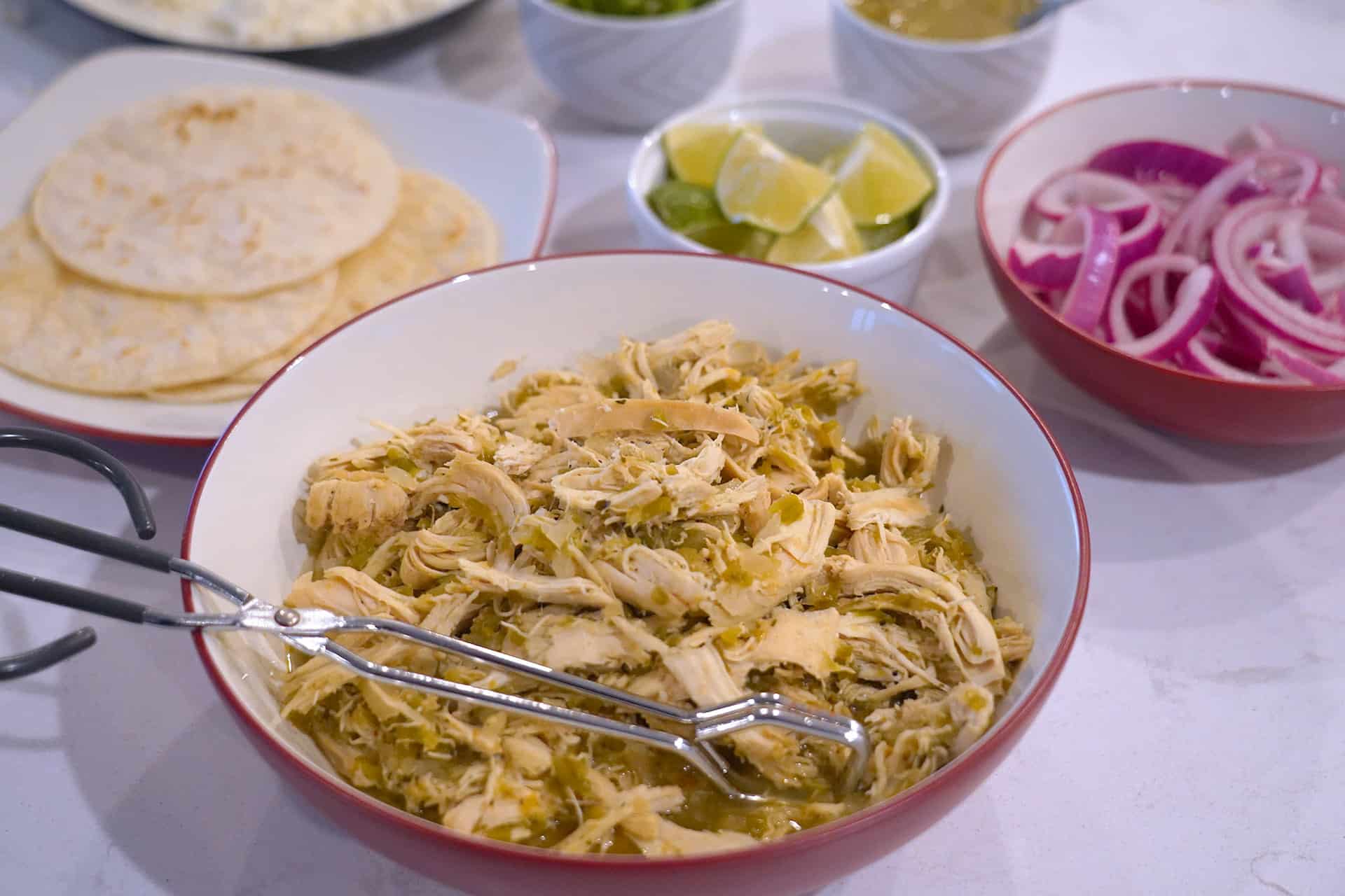Slow Cooker Salsa Verde Chicken Tacos