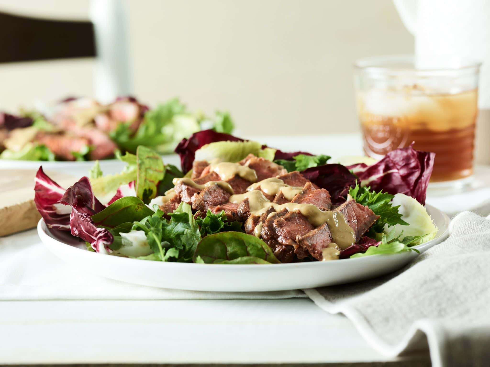 Smoked Strip Steaks with Blue Cheese Wine Sauce