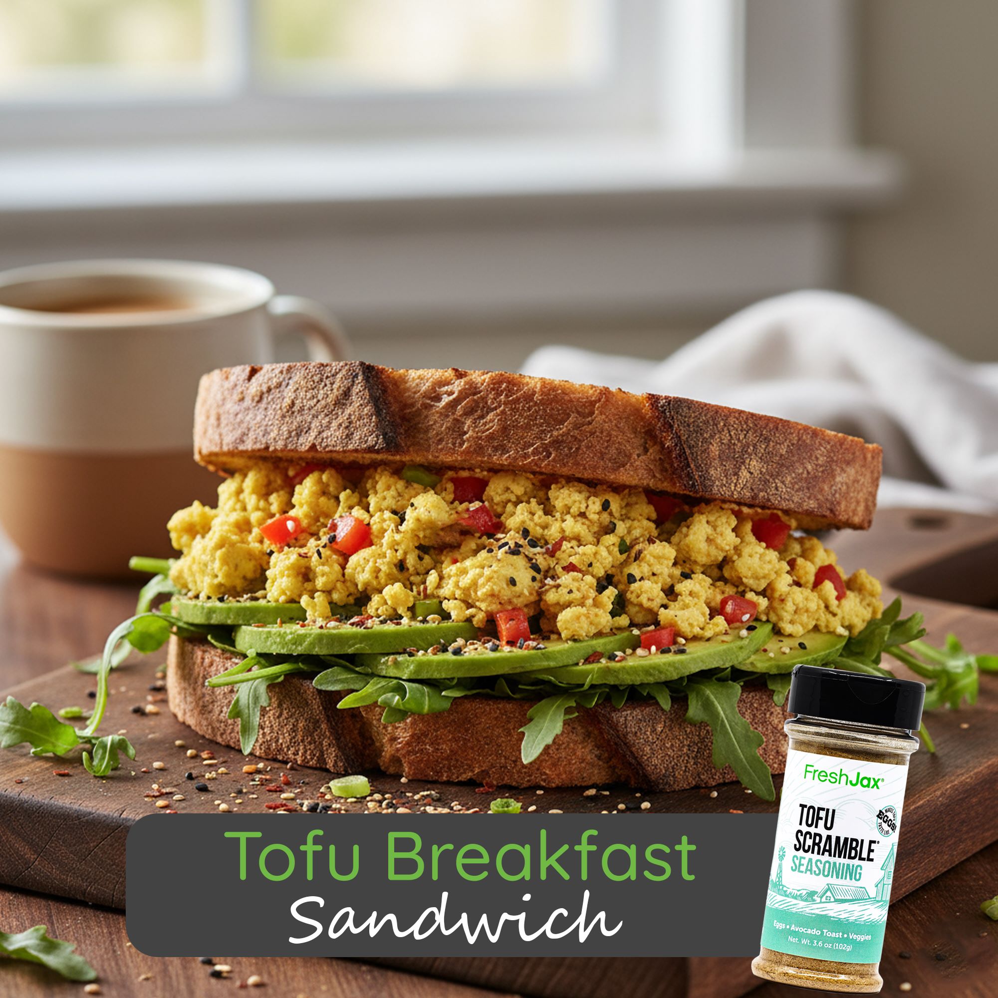 Tofu Breakfast Sandwich (Hearty Anytime Meal)